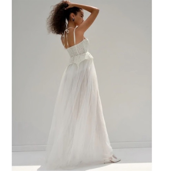 NWT For Love and Lemons Lily Bridal Dress White Corset Bustier Wedding Sz S - Picture 6 of 16